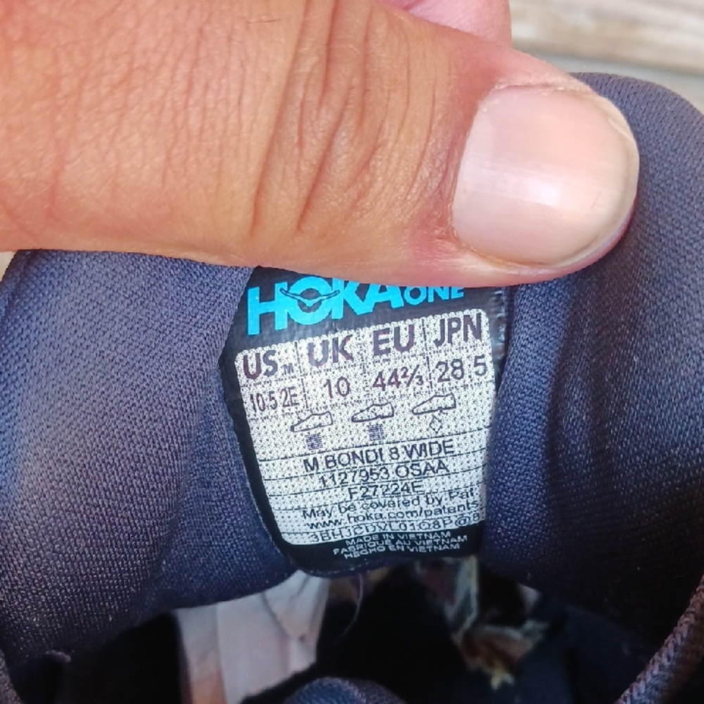 Hoka Bondi 8 Blue and Black Athletic Shoes with Maximalist Cushioning - Picture 14 of 15